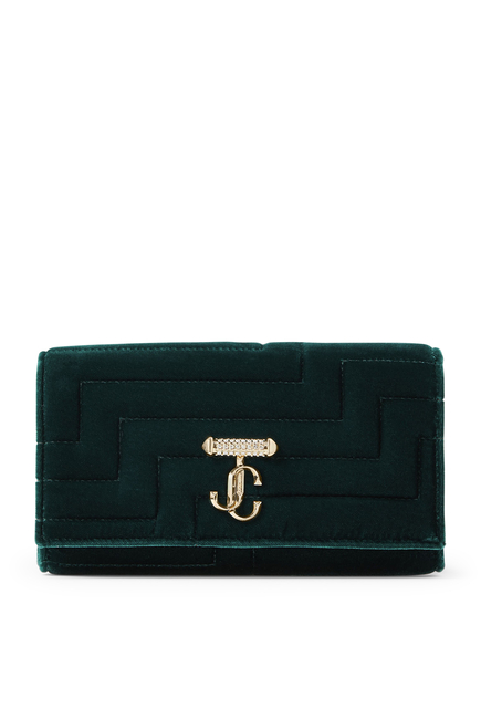 Avenue Quilted Velvet Chain Wallet